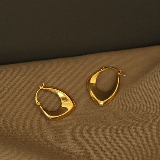 Diamond Shaped Hoop Earrings